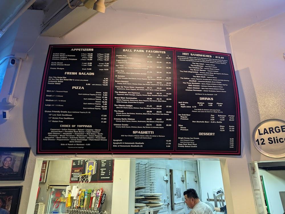 Ball Park Pizza Menu image 1